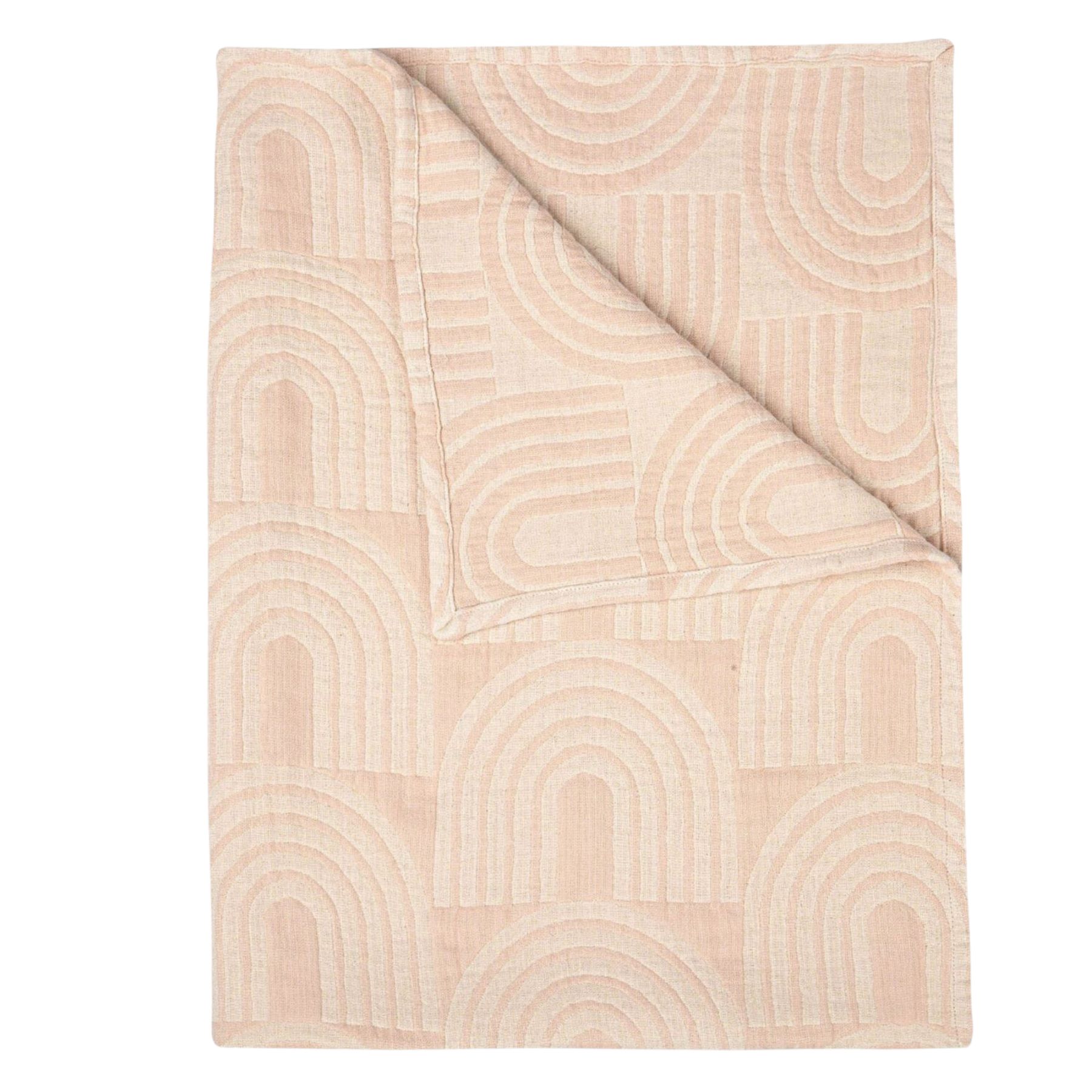 Beige blanket on white background