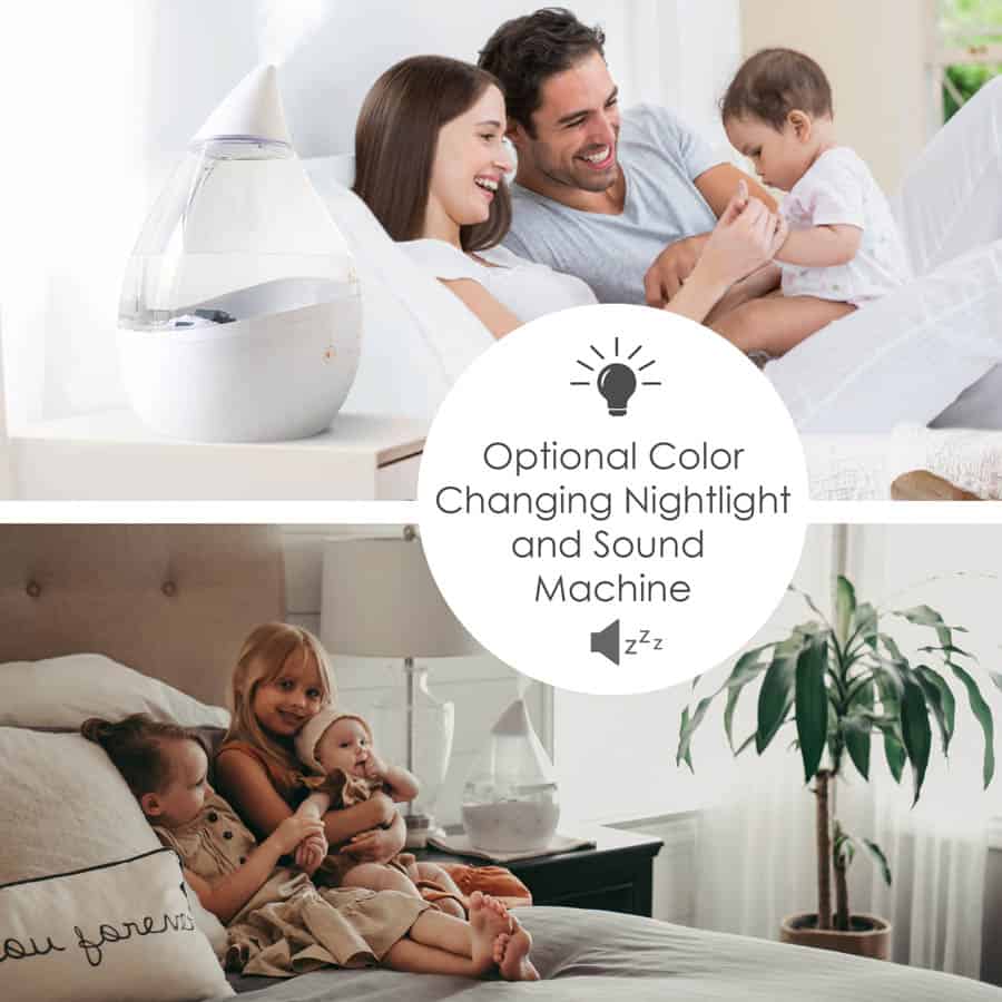 Top Fill Humidifier with Night Light & Sound Machine | Crane