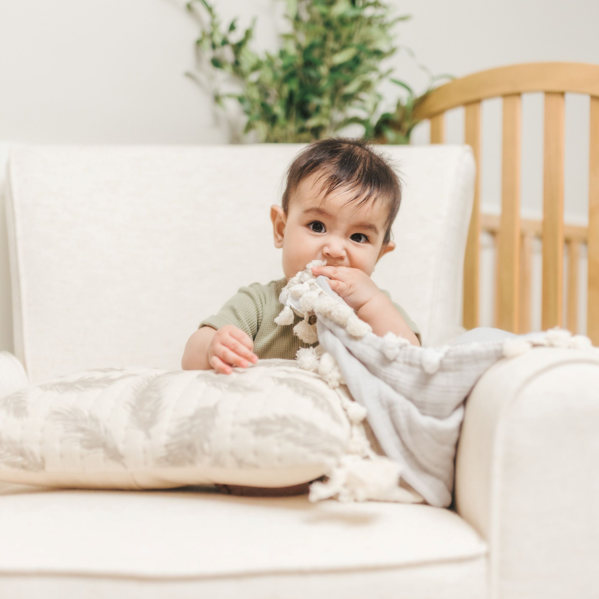 Grey Baby Blanket - 6 Layer Muslin Blanket | Crane Baby
