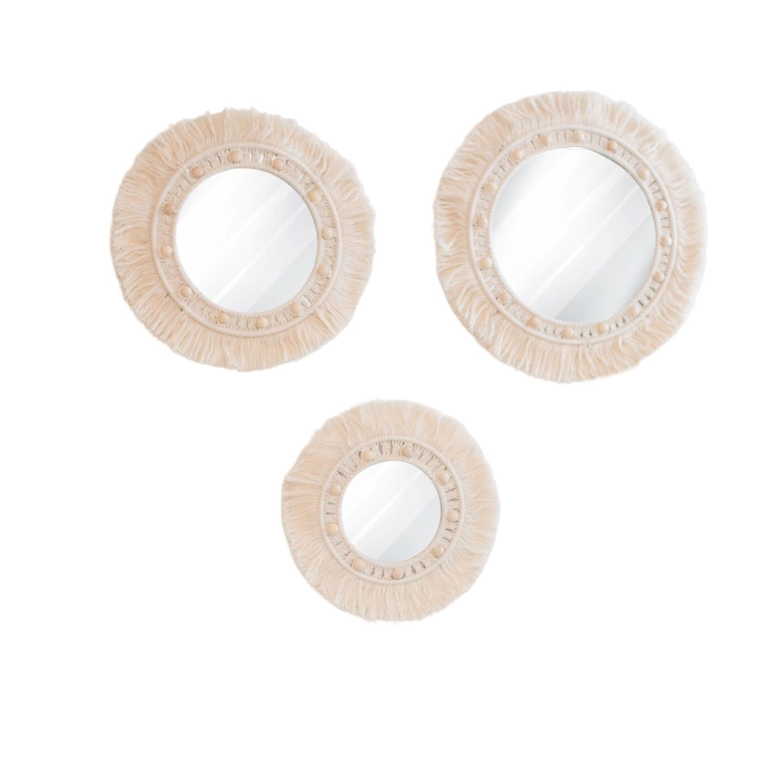 circle mirror decor on white background