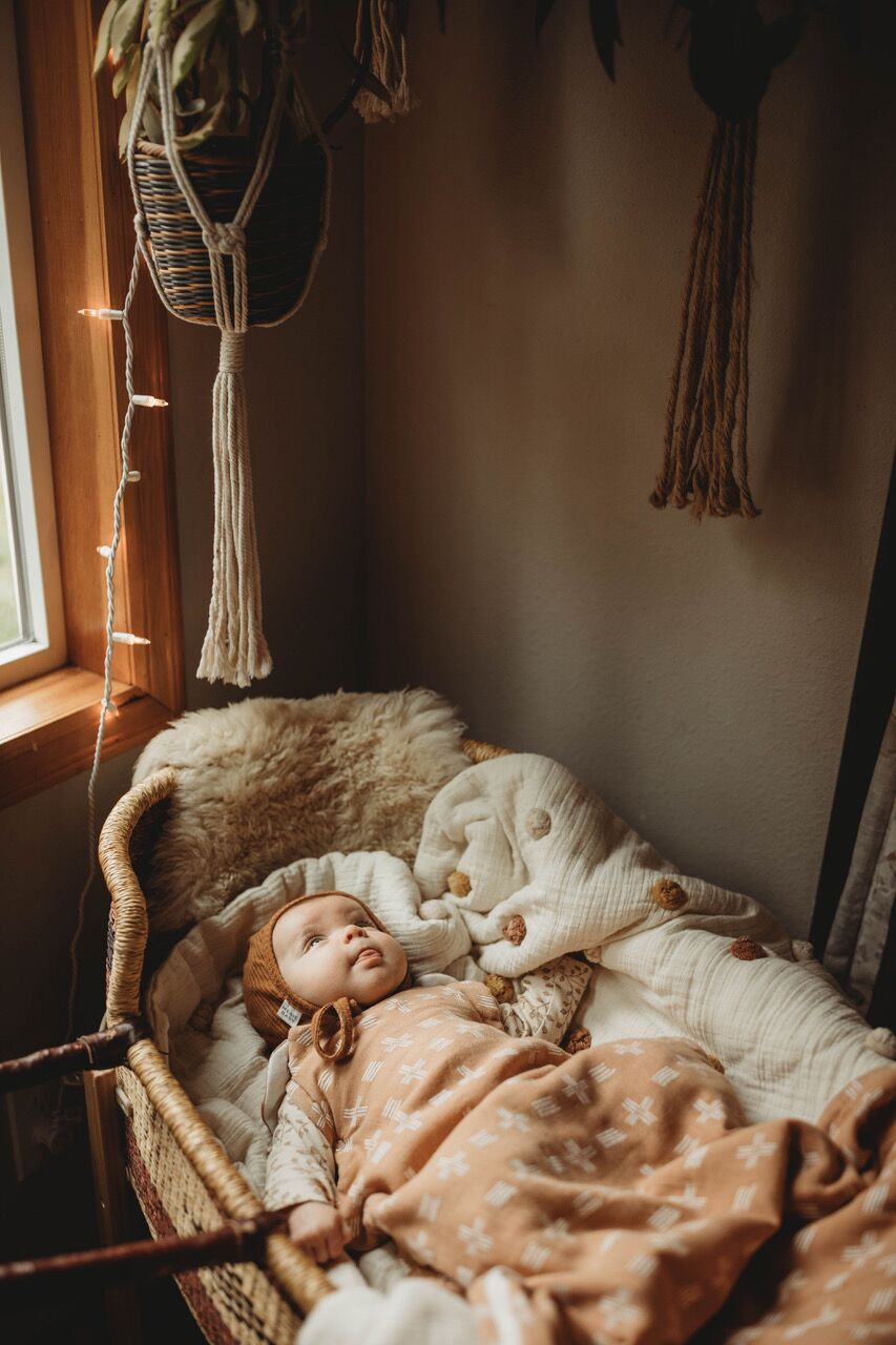 BROWN QUILTED WEARABLE BLANKET IN MUSLIN, NEWBORN BROWN QUILTED WEARABLE BLANKET IN MUSLIN, NEWBORN