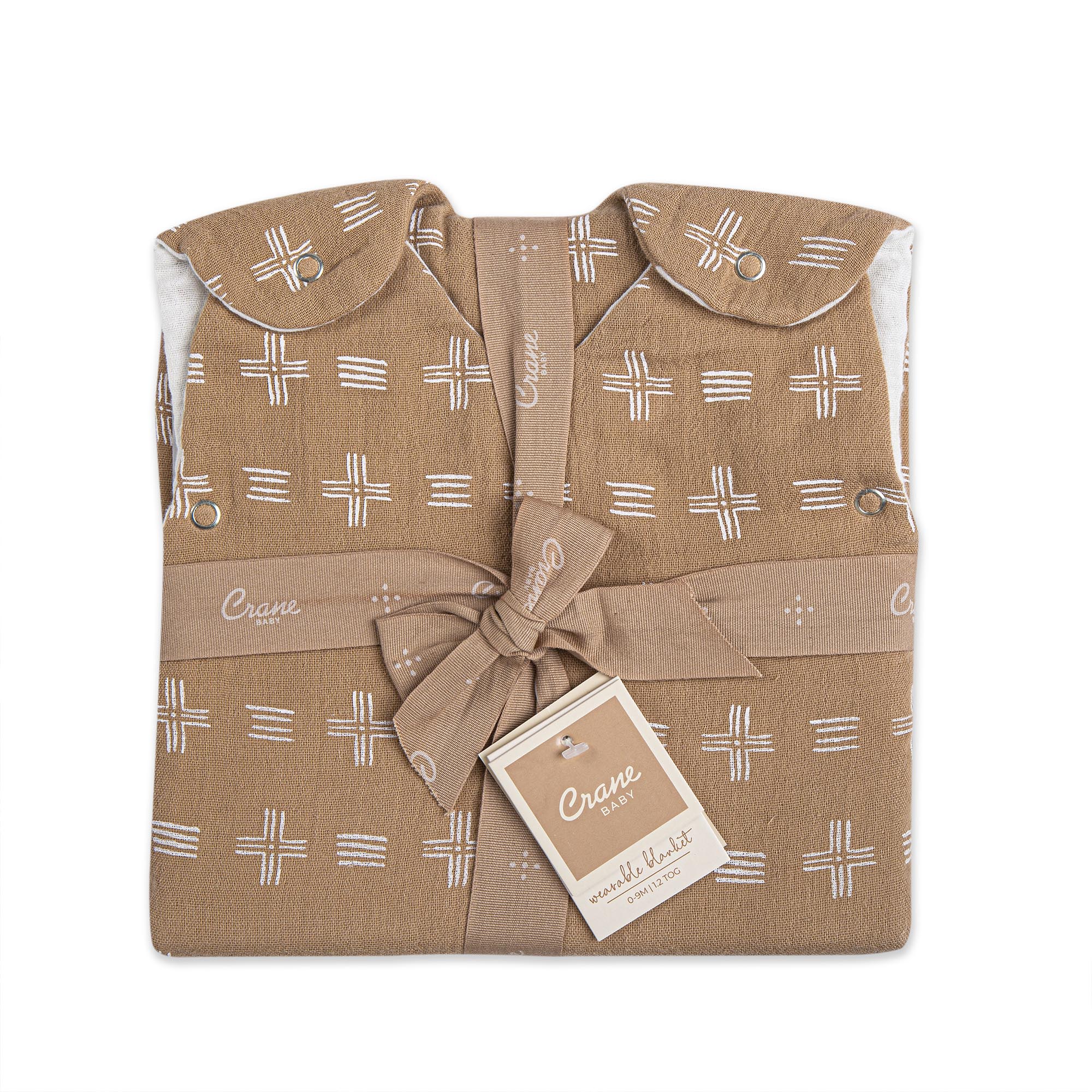 BROWN QUILTED WEARABLE BLANKET IN MUSLIN, NEWBORN BROWN QUILTED WEARABLE BLANKET IN MUSLIN, NEWBORN